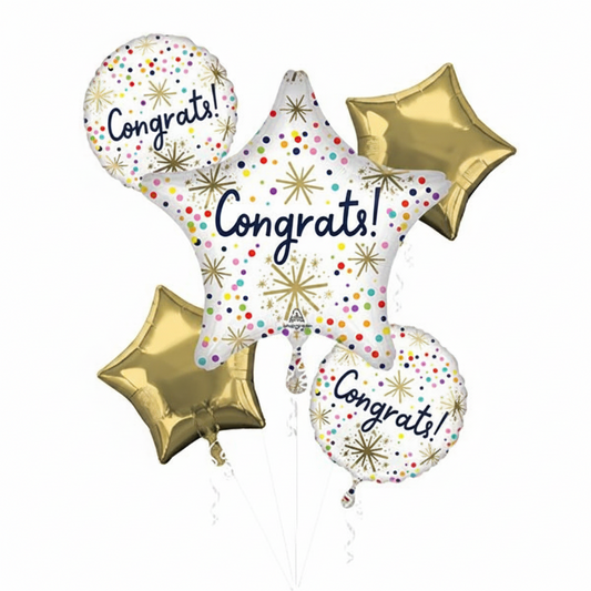 Congrats foil balloon bouquet full set by Lupitas Gift And Party Supplies