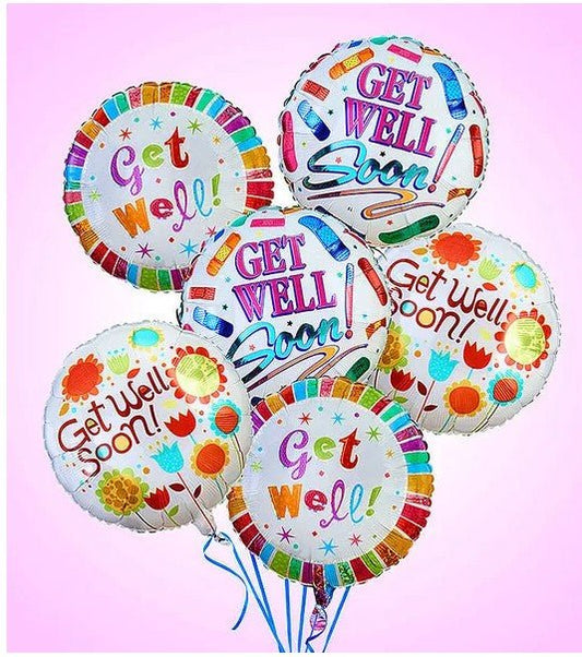 Warm Wishes Mylar assorted balloon bouquet display by Lupitas Gift And Party Supplies