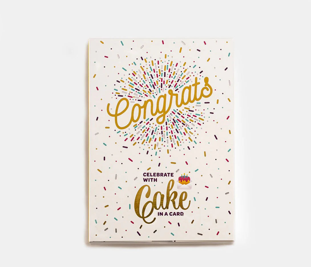 Congrats cake card side view by Lupitas Gift And Party Supplies
