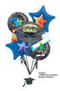 Lupitas Gift And Party Supplies Congrats Grad Balloon Bouquet – Colorful helium balloon arrangement for graduation celebration